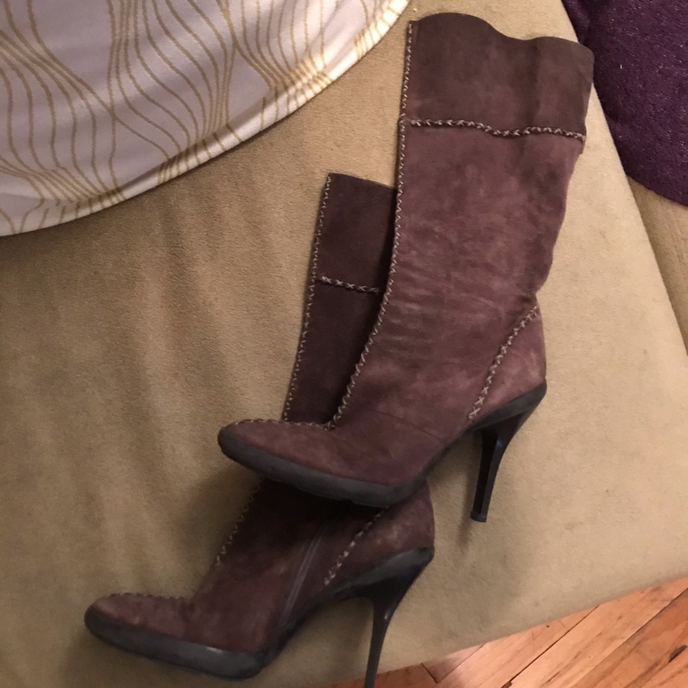 BCBG Max Azria Brown Suede Vintage Boots Size 7